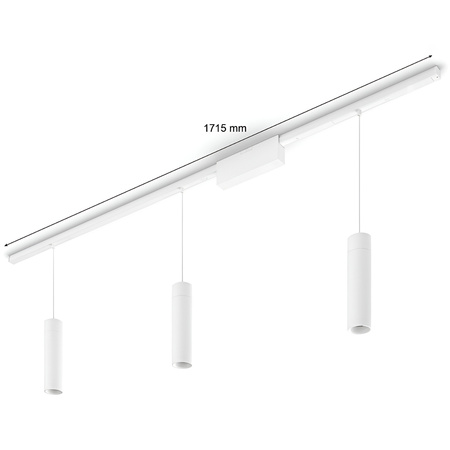 Zestaw Szyna Oświetleniowa Perifo Szynoprzewód 1,5m + 3x Lampa Wisząca LED 15,6W CCT RGB Philips HUE Bluetooth Biały