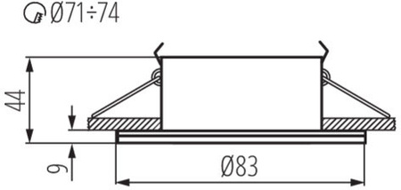 Oprawa sufitowa łazienkowa halogenowa szczelna QULES GU10 chrom mat Kanlux