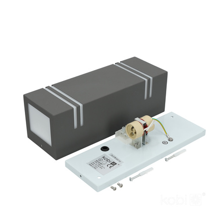 Lampa Ogrodowa Kinkiet Elewacyjny Zewnętrzny 2x GU10 IP44 Szara Quazar Kobi