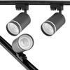 Zestaw Szyna Oświetleniowa Szynoprzewód 1m + 2x Reflektor Szynowy LED GU10 Czarny z Pierścieniem Dekoracyjnym