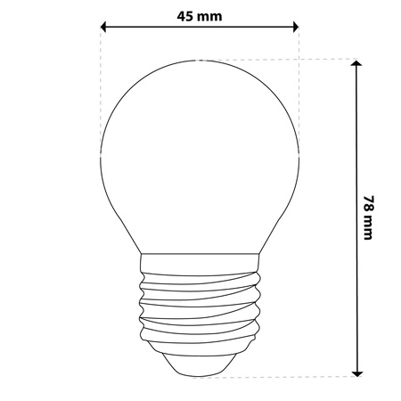 6x Żarówka LED E27 Kulka P45 2,2W 470lm = 40W 2700K Ciepła 360° Filament KLASA A LUMILED