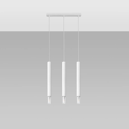 Lampa Sufitowa Oprawa Natynkowa SPOT TUBA 3x G9 Wisząca Zwis Tubularna Biała Nowoczesna Wezyr Sollux