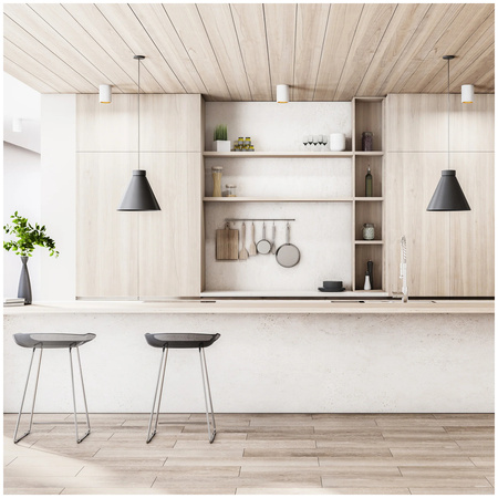 Oprawa Natynkowa Halogenowa Spot Tuba GU10 Biała Złoty KIVI Kobi