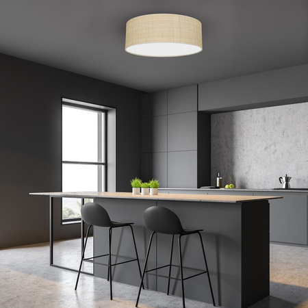 Plafon LED Lampa Sufitowa MARSHALL Biała Rattanowa 3xE27 Ø50cm Milagro