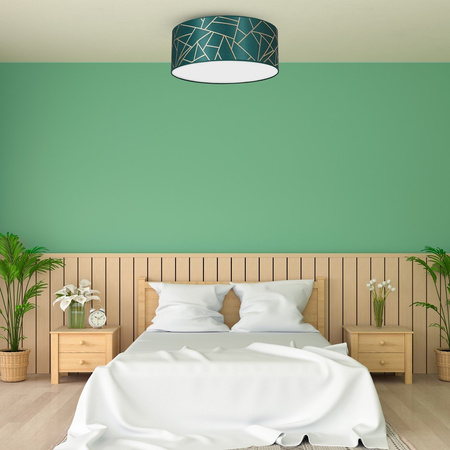 Plafon LED Lampa Sufitowa ZIGGY Zielona Złota Zielona 2xE27 Ø40cm Milagro