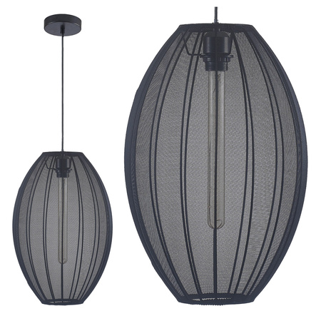 Lampa Sufitowa Wisząca Zwis E27 Czarna JAPANDI Sanico Goldlux