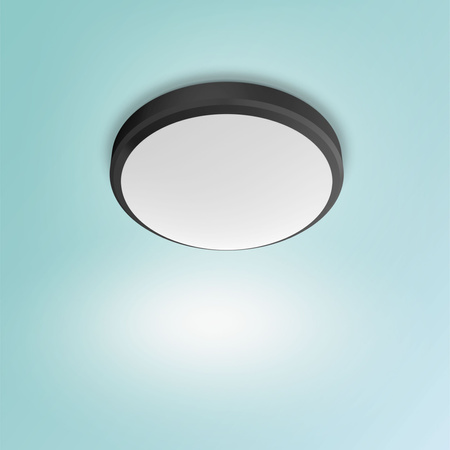Lampa Sufitowa Plafon Łazienkowy LED 6W 600lm 2700K IP44 Czarna Doris bathroom Philips