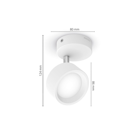 Lampa Ścienna Kinkiet LED 5.5W 550lm 2700K Biała Bracia Philips