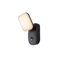 Lampa Ogrodowa Zewnętrzna Kinkiet Elewacyjny LED 12W 850lm 3000K IP44 z Czujnikiem Ruchu i Zmierzchu Czarny Nowoczesny Odiel Rabalux