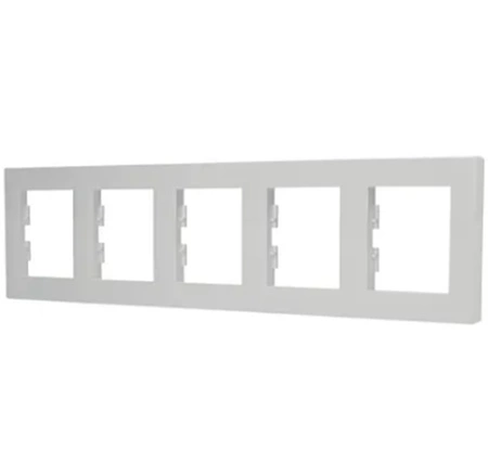 Ramka 5-krotna Pozioma Do Gniazda Pięciokrotna Białą Asfora