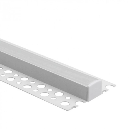 Profil Aluminiowy LED do Płyt GK Gipsowych REGIPS Podpłytkowy do Glazury Biały 1m z Kloszem Mroźnym do Taśm LED + Zaślepki seria GN Ecolight