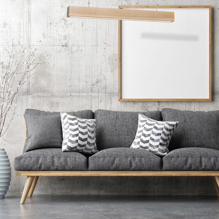 Lampa wisząca TIMBER 12W LED Prostokątna Drewniana MLP567 Milagro Drewno + Metal + Akryl