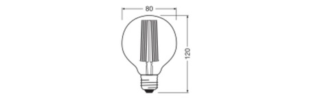 Żarówka LED Dekoracyjna G80 Kula E27 5.8W = 40W 470lm 2200K Ciepła 320° Filament Ściemnialna Vintage 1906 Osram