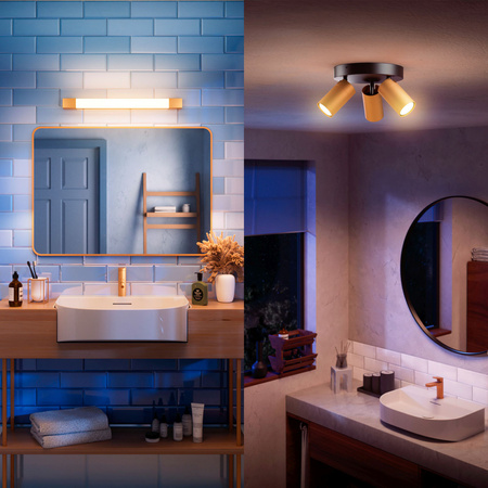 Lampa nad Lustro LED 5W 730lm 2700K 44cm IP44 Miedziany Rover Philips