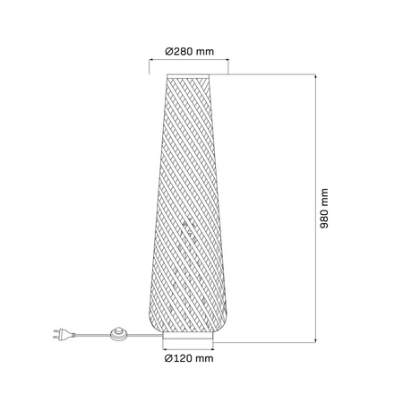 Lampa Podłogowa Stojąca Dekoracyjna E27 Czarna BAMBOO NATURAL Sanico Goldlux