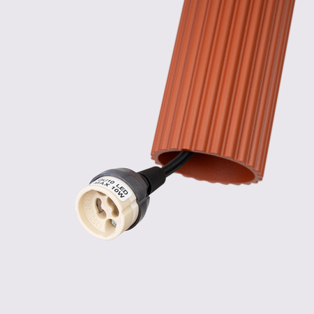 Lampa Wisząca Sufitowa Zwis Tuba Spot 1x GU10 Ochra Czerwona Karbon Deep Space SL.1630 Sollux