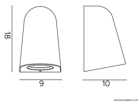 Lampa Ogrodowa Zewnętrzna Elewacyjna KINKIET LED Nik 1765 GU10 Su-Ma