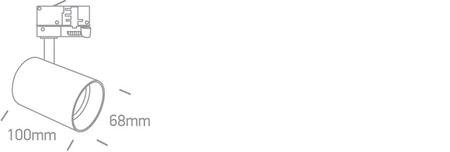 Reflektor szynowy 3 – fazowy TIVA czarny GU10