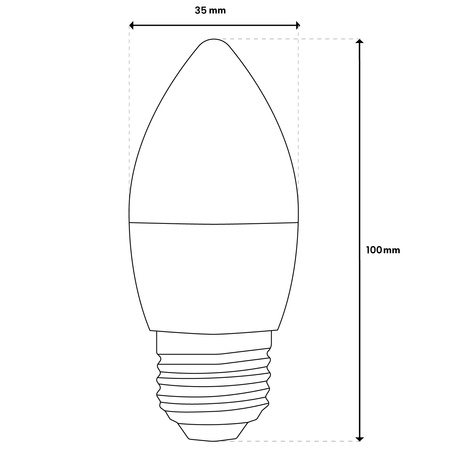 6x Żarówka LED E27 Świeczka B35 5W = 40W 470lm 3000K Ciepła 180° LUMILED