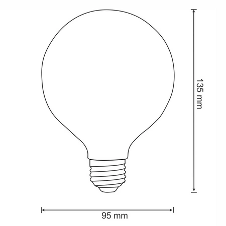 Żarówka LED E27 G95 7,5W = 75W 1055lm 3000K Ciepła 360° Filament GOLDLUX (Polux)