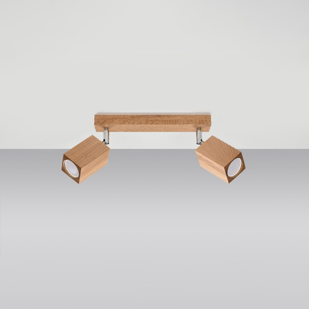 Lampa Sufitowa Oprawa Natynkowa SPOT TUBA Reflektor 2x GU10 Ruchoma Kwadratowa Brązowa Skandynawska Keke Sollux