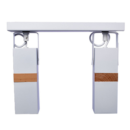 Lampa sufitowa w stylu skandynawskim loft biała MiLAGRO VIDAR 2x GU10 Metal + drewno