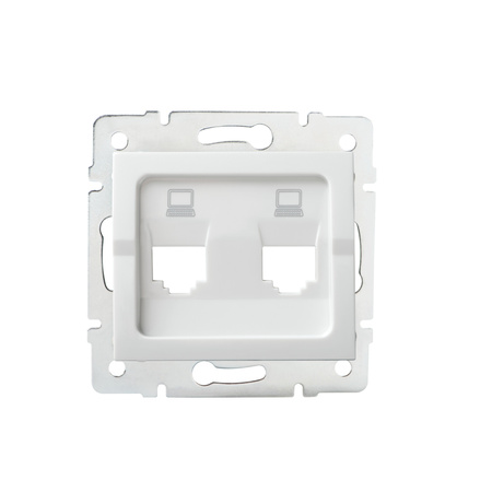 Adapter Gniazdka RJ45 Internetowe Kwadratowe Białe LOGI Kanlux