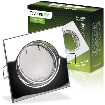 Oprawa HALOGENOWA Podtynkowa Ruchoma Kwadrat  PICTOR Chrom Blacha MR16 GU10