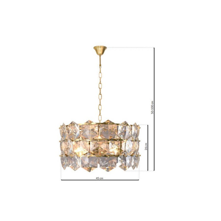 Lampa Sufitowa Żyrandol AUSTIN Złota 6xE14 Milagro