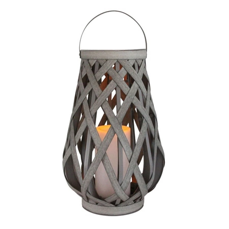 Lampa Ogrodowa LED Latarenka Solarna Wisząca Lampion 45cm IP44 Szara