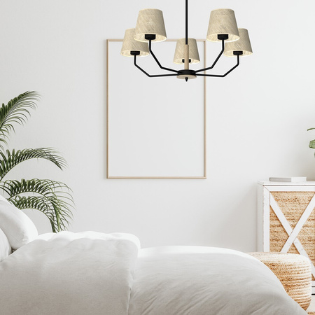 Lampa Wisząca Sufitowa ETNA Czarna 5xE27 Milagro