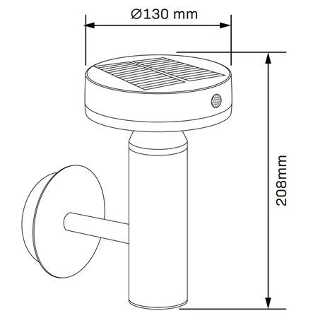 Kinkiet Solarny Lampa Ogrodowa LED Ścienna Elewacyjna Aluminium Czujnik PIR 4000K USB-C IP44 Czarny