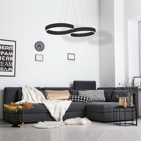 Lampa wisząca INFINITY BLACK 60W Nieskończoność Oryginalna Czarna ML5479 Milagro Metal + Tworzywo Sztuczne