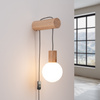 Lampa Ścienna Zwis 1x G9 Naturalne Drewno Biała Nimbi Peach Puff SL.1645 Sollux
