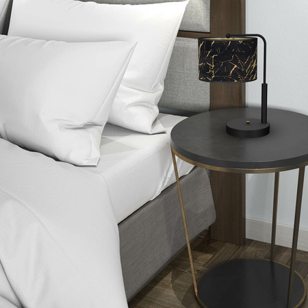 Lampa Stołowa SENSO Czarna Złota 1xE27 Biurkowa Nocna Milagro