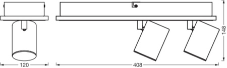Lampa Sufitowa Ścienna LED Reflektor 2-Punktowy Dekoracyjny Ozdobny 29W Biały LEDVANCE