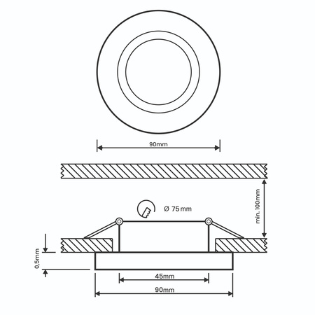 Zestaw Oprawa Halogenowa Podtynkowa VENTUS Biała Okrągła + Żarówka LED GU10 6W Ciepła 120° Lumiled