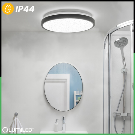 Plafon LED Lampa Sufitowa Natynkowa 24W 4000K CELIS Okrągły IP44 Czarny Ring ALS LUMILED