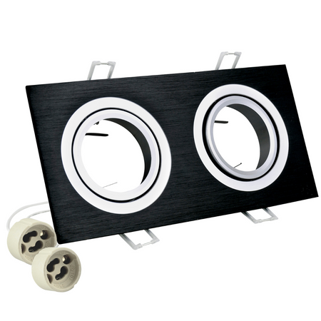 Oprawa sufitowa PODWÓJNA SOUTH OPAL GOLDLUX (Polux) CZARNY GU10