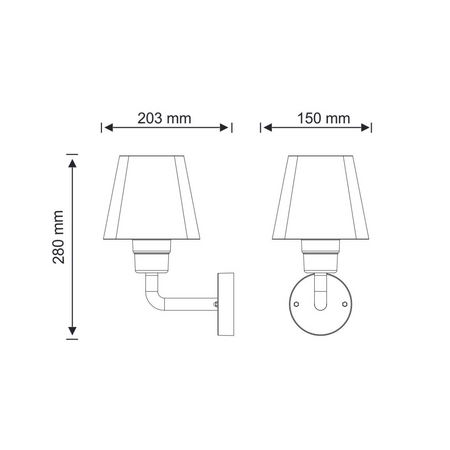 Kinkiet lampa oprawa zewnętrzna ogrodowa ścienna góra GIZA E27 GOLDLUX (Polux)