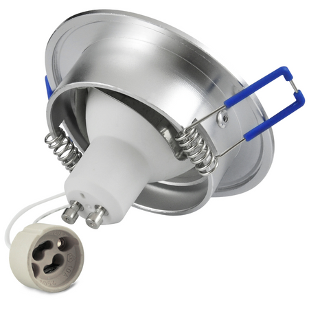 Oprawa sufitowa podtynkowa SUN OLAL srebrny szczotkowany alu GOLDLUX (Polux) + LED GU10 3,5w