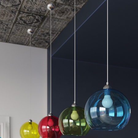 Lampa Sufitowa Wisząca Zwis Kula E27 Okrągła Transparentna Minimalistyczna Ball Sollux