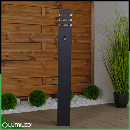 Lampa Ogrodowa Słupek Zewnętrzny Stojący E27 LED Czujnik Ruchu TAXUS 2 80cm LUMILED