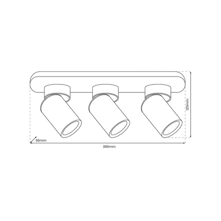Lampa Sufitowa ANDY 3xGU10 Czarny Złoty Milagro