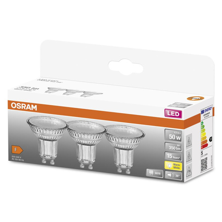 3x Żarówka LED PAR16 Reflektor GU10 4.3W = 50W 350lm 2700K Ciepła 36° STAR Osram