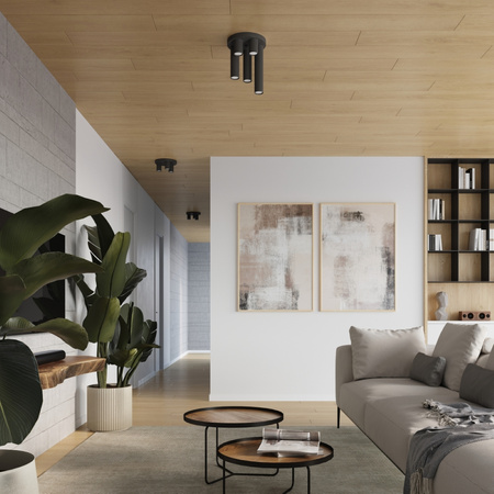 Lampa Sufitowa Plafon Tuba Spot 5x GU10 Czarna Lagos Ocean Green SL.1467 Sollux