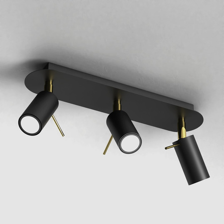 Lampa Sufitowa PRESTON Złota Czarna 3x mini GU10 Milagro
