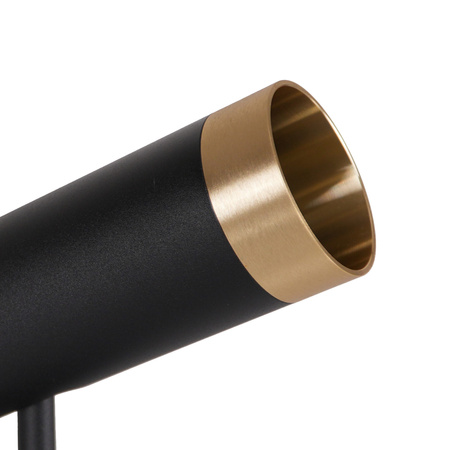 Oprawa Ścienno-Sufitowa Reflektor Punktowy 3x GU10 Czarna Złota FADO Sanico Goldlux