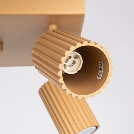 Lampa Sufitowa Reflektor Tuba Spot 4x GU10 Złota Karbon Deep Space SL.1564 Sollux