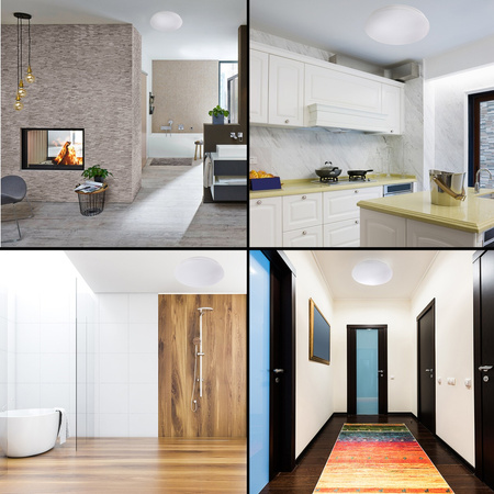 Plafon LED Sufitowy Łazienkowy Lampa sufitowa ORLANDO 18W IP44 4000K z Czujnikiem Ruchu i Zmierzchu